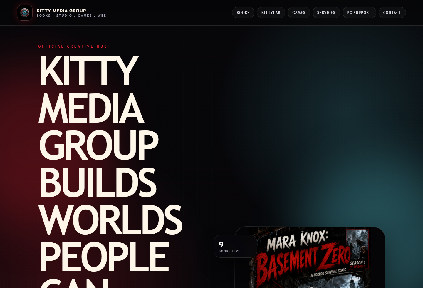 Kitty Media Group official hub website screenshot