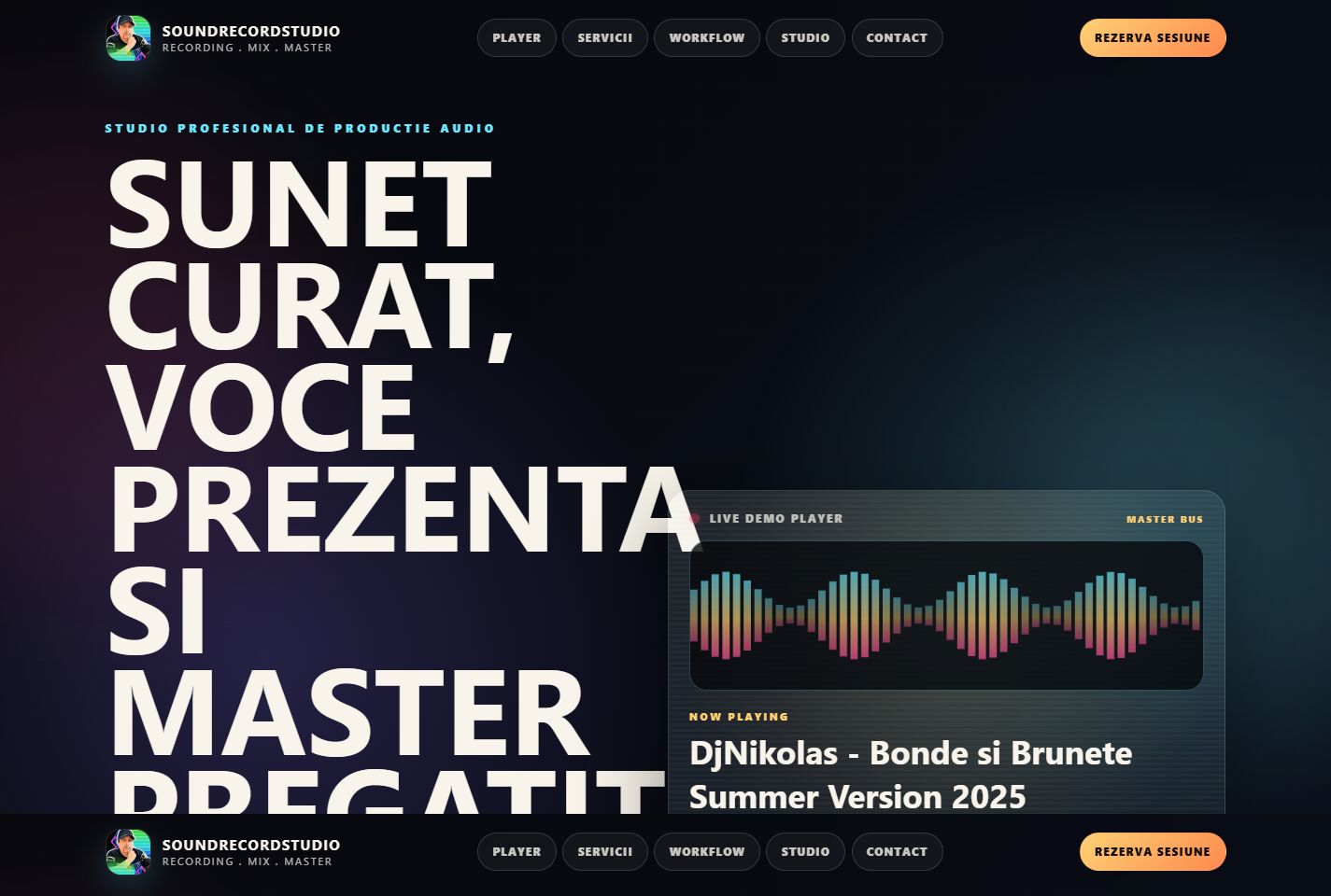 SoundRecordStudio music production website screenshot